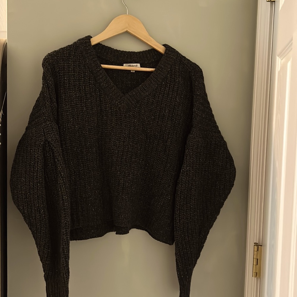 Madewell wool silk acrylic blend V neck sweater medium